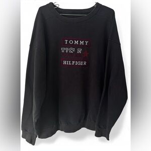 Vintage Y2K Plus Size Tommy Hilfiger Black Crewneck Sweater
